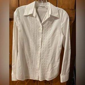 Tahari Lightweight White Button-Down Tuxedo Shirt (size XS Women’s)